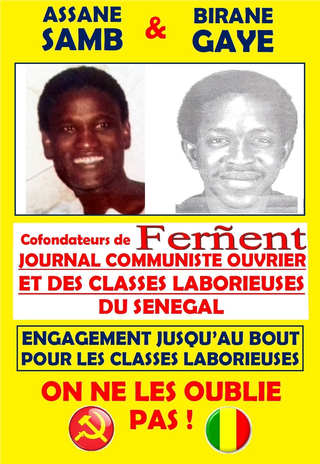 Affiche hommage — Assane Samb et Birane Gaye, cofondateurs de Ferñent